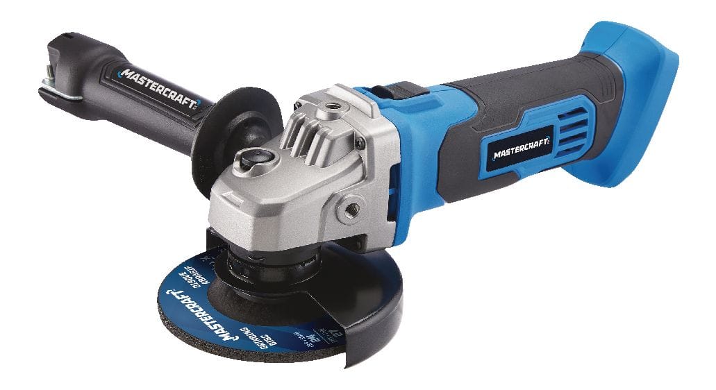 Mastercraft 20V Max Lithium Ion Cordless Angle Grinder with Auxiliary Handle 4 1 2 in Tool Only PWR POD Compatible