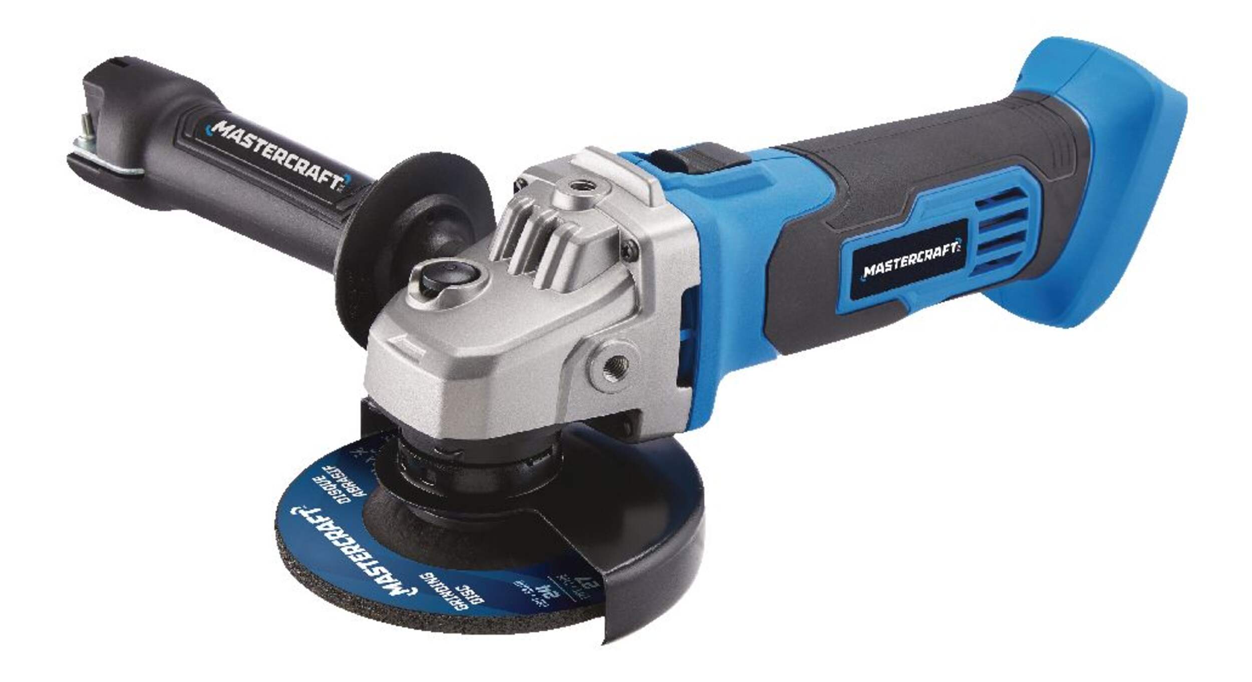 Mastercraft 20V Max Lithium-Ion Cordless Angle Grinder with Auxiliary Handle, 4-1/2-in, Tool Only, PWR POD Compatible Front_Three_Fourths_Angled_Left