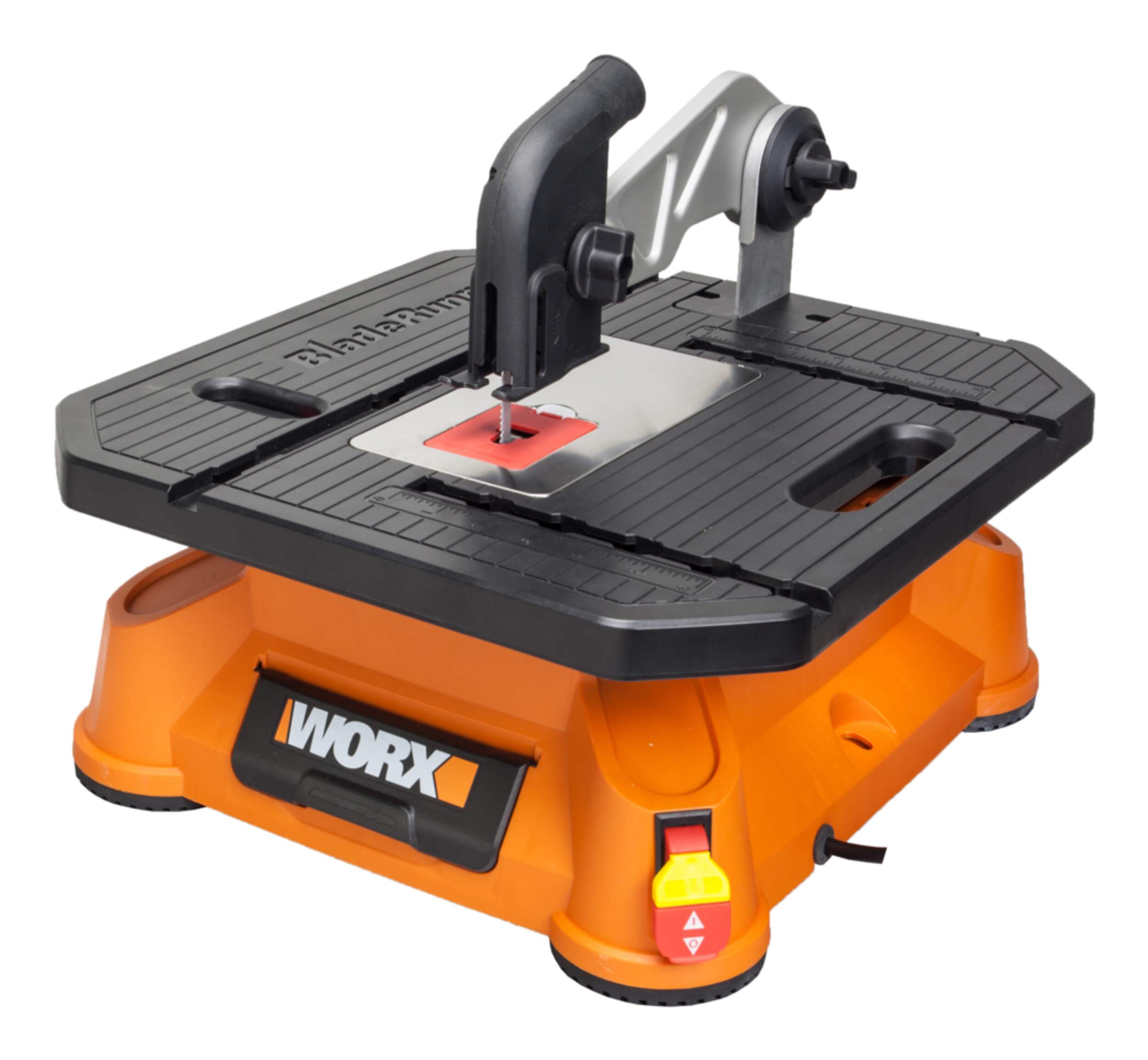 WORX WX572L 5.5A Bladerunner Portable Electric Tabletop Saw with Assorted T-Shank Jigsaw Blades Front_Three_Fourths_Angled_Left