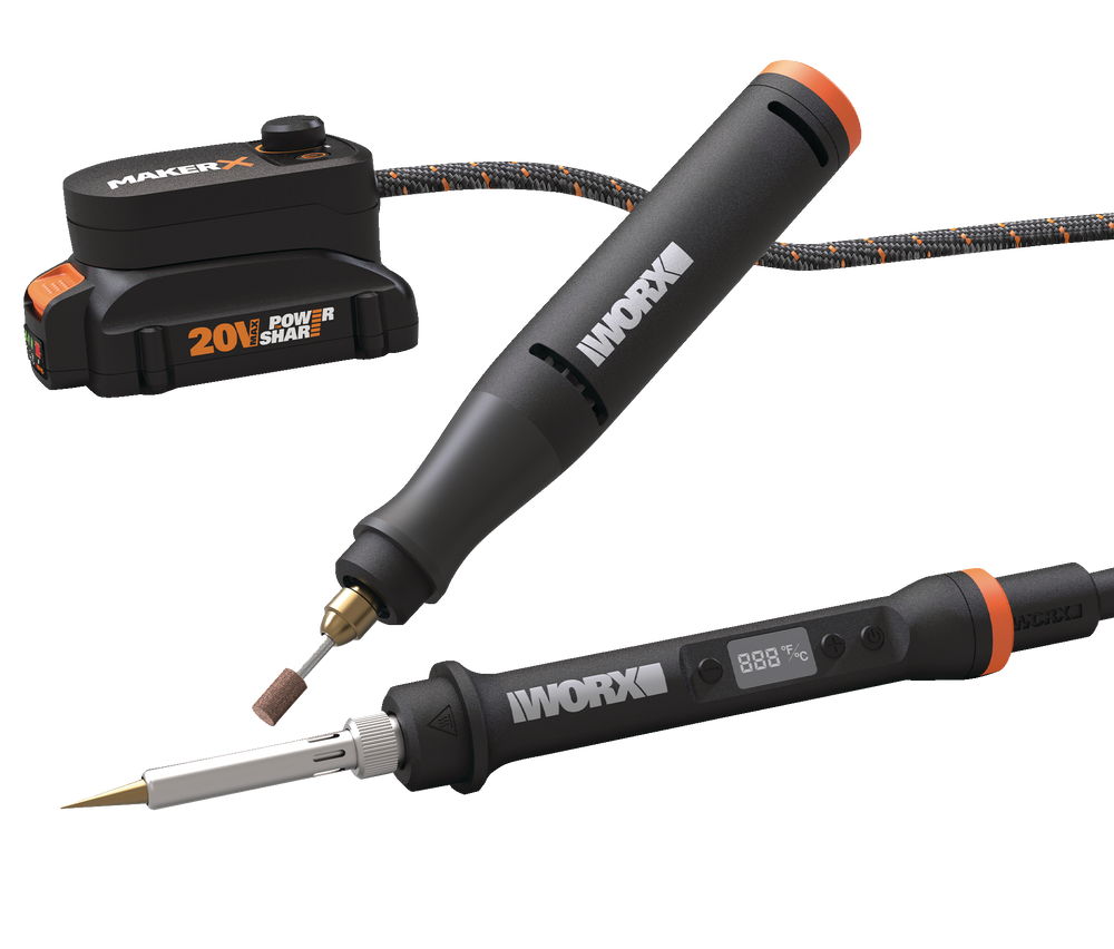 WORX WX988L MAKERX 20V Variable Speed Rotary Tool & Wood/Metal Crafter Combo Kit with