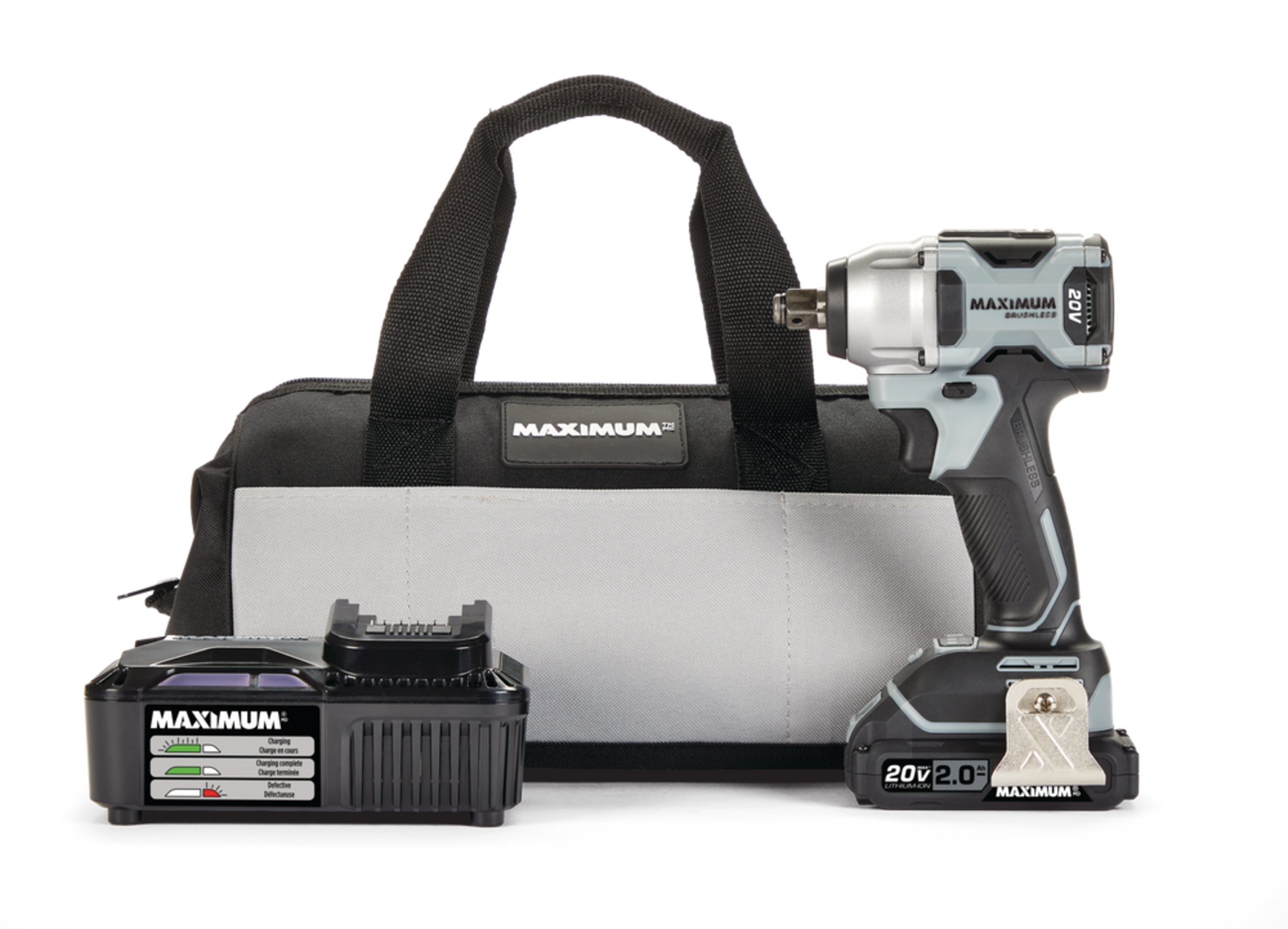 MAXIMUM 20V Brushless Impact Wrench Kit, 1/2-in Composite_or_Mixed