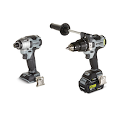 MAXIMUM 40V Hammer Drill/Driver & 20V Impact Driver Combo Kit with 40V Battery Front_Three_Fourths_Angled_Left