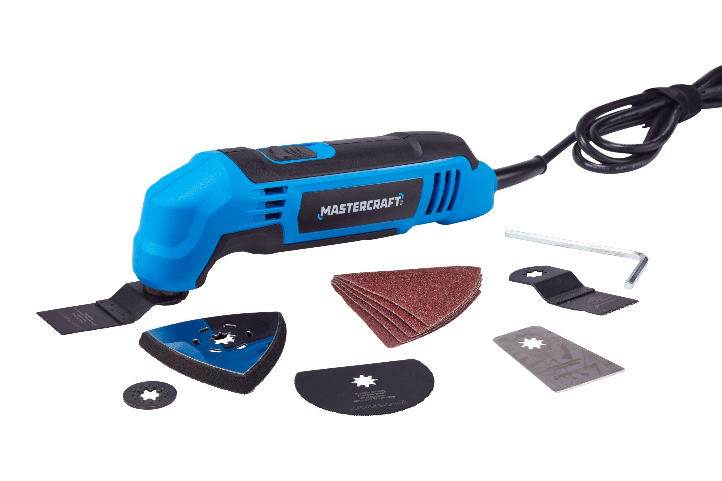 Mastercraft 2.2A Oscillating Multi-Tool Kit with Blades & Sanding Accessories, 12-pc Composite_or_Mixed