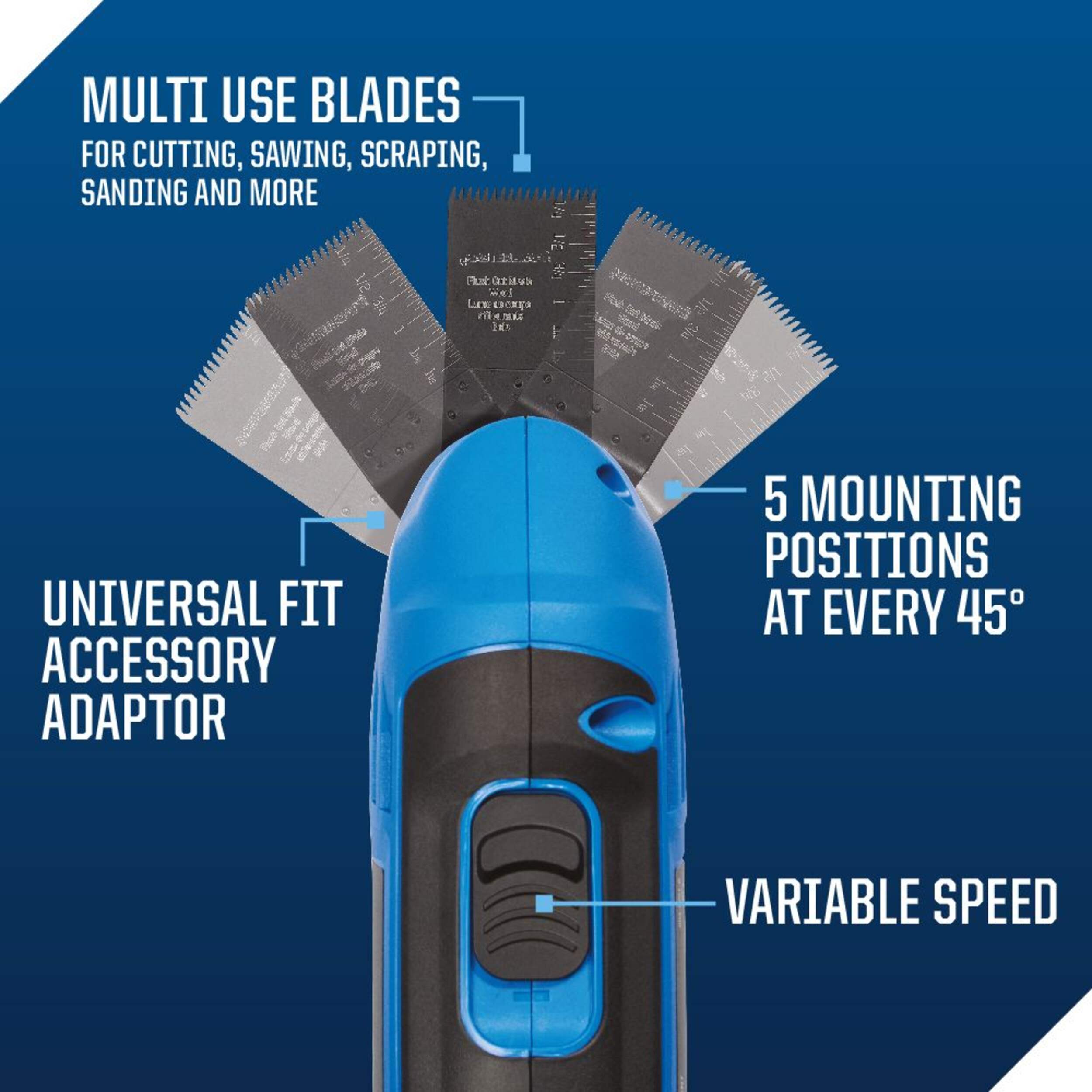 Mastercraft 2.2A MultiCrafter Oscillating MultiTool Kit with Blades