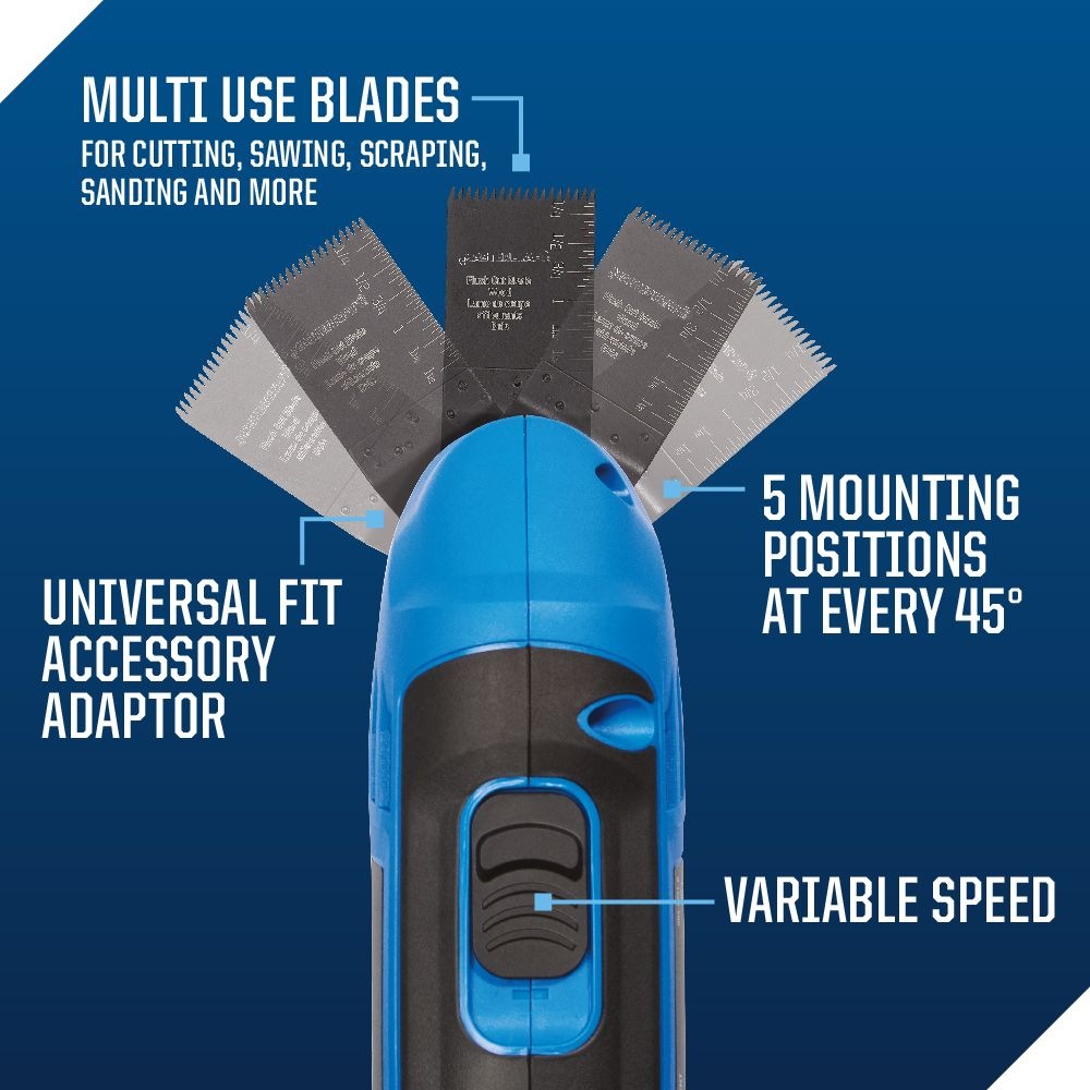 Mastercraft 2.2A MultiCrafter Oscillating MultiTool Kit with Blades