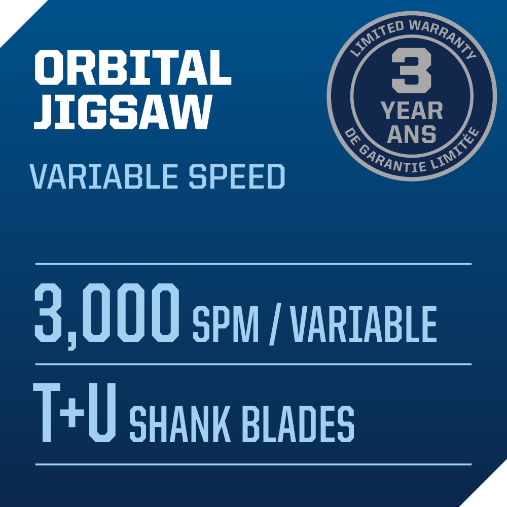 Mastercraft 5A 4Position Variable Speed Orbital Jigsaw with LED Light