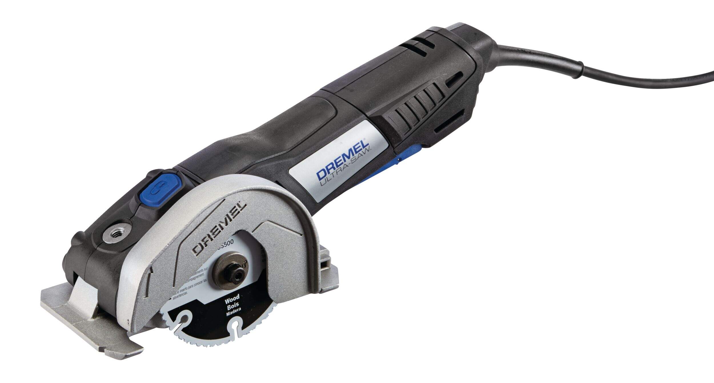 Dremel US40-04 7.5A Ultra-Saw Compact Circular Saw Tool Kit with Assorted Blades, 4-in, 5-pc Front_Three_Fourths_Angled_Left