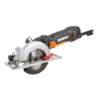 WORX WX439L 4.5A Compact Circular Saw with Carbide-Tipped Blade & Dust Port, 4.5-in Front_Angled_Left