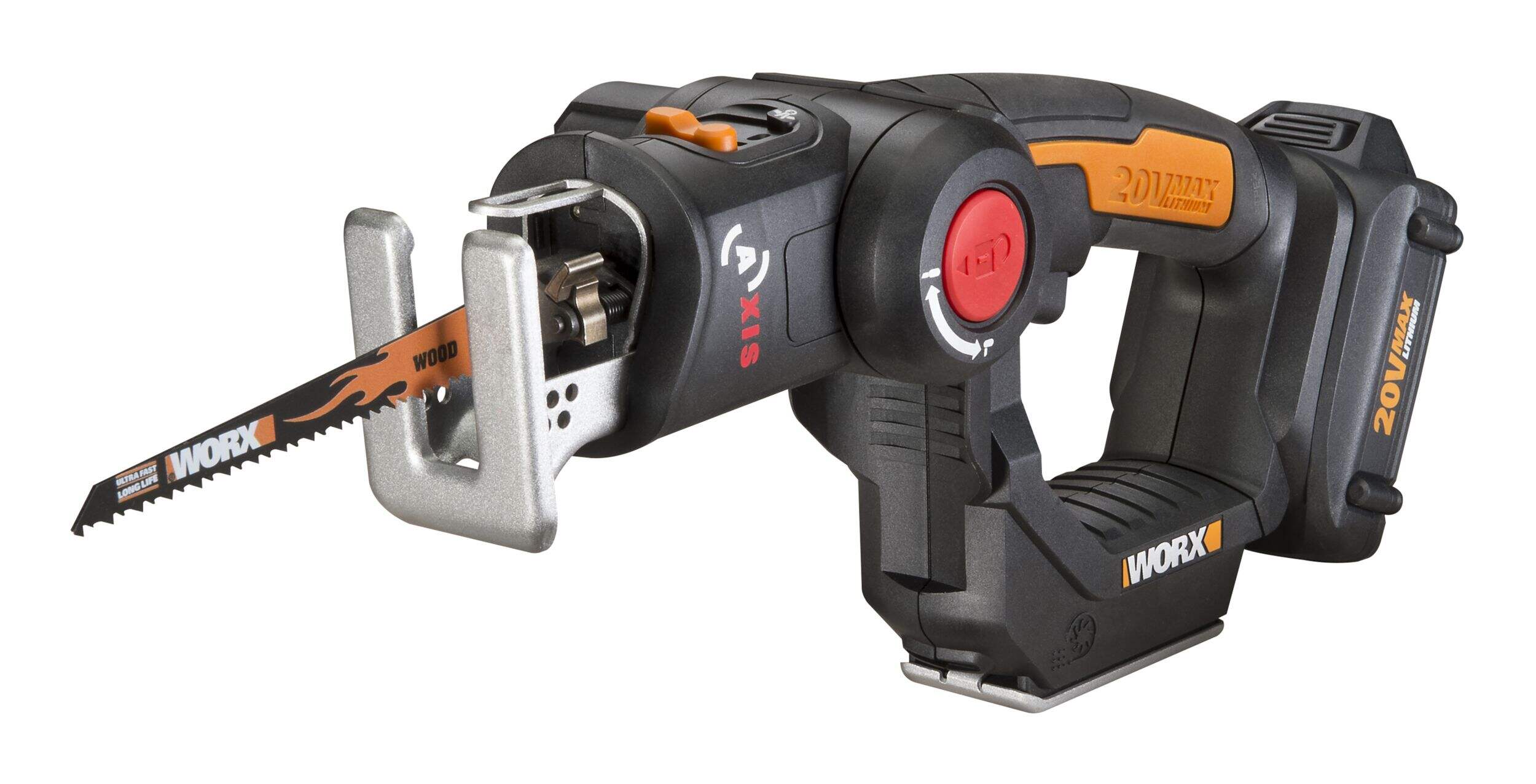 WORX 20V Max Li-Ion Axis 2-in-1 Jigsaw & Reciprocating Saw Front_Angled_Left
