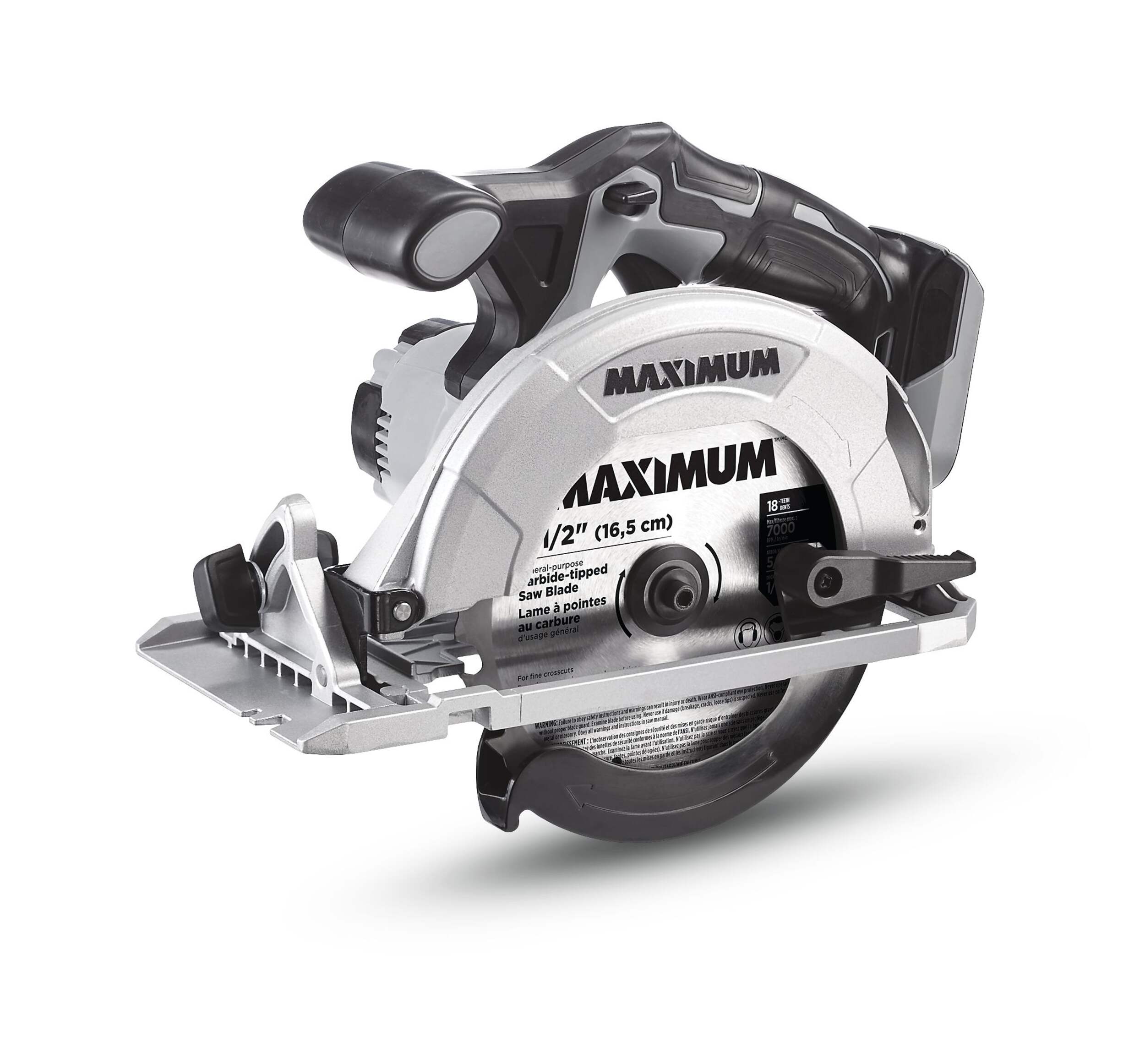 MAXIMUM 20V Max Cordless Circular Saw with Carbide-Tipped Blade, Tool Only, 6-1/2-in Front_Three_Fourths_Angled_Left
