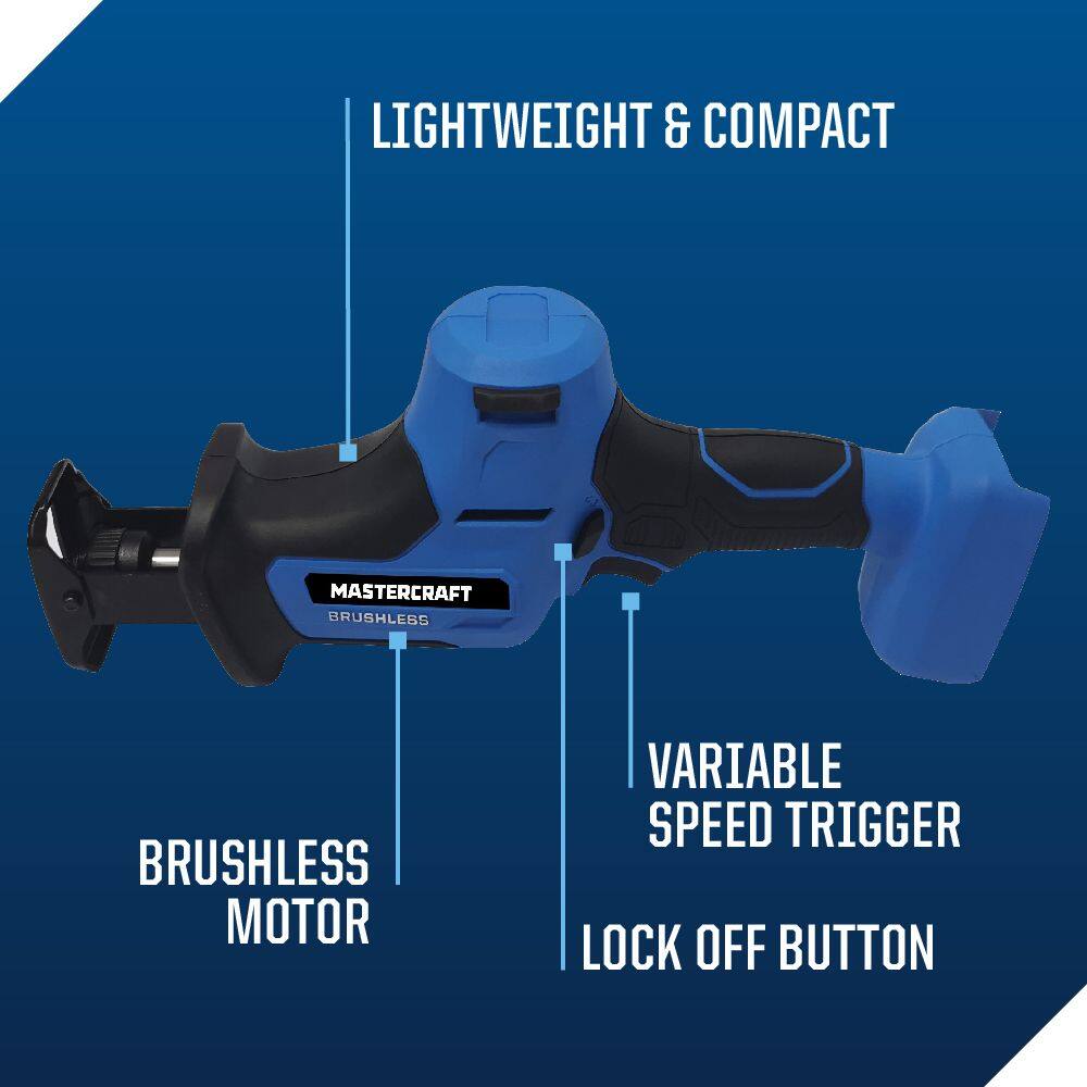 Mastercraft 20V Brushless Reciprocating Saw Tool Only PWR POD