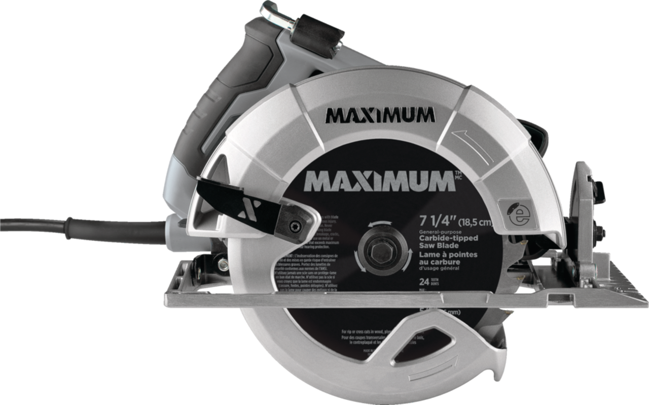 MAXIMUM 15A Circular Saw with E-Brake, Guide, Wrench & Carbide