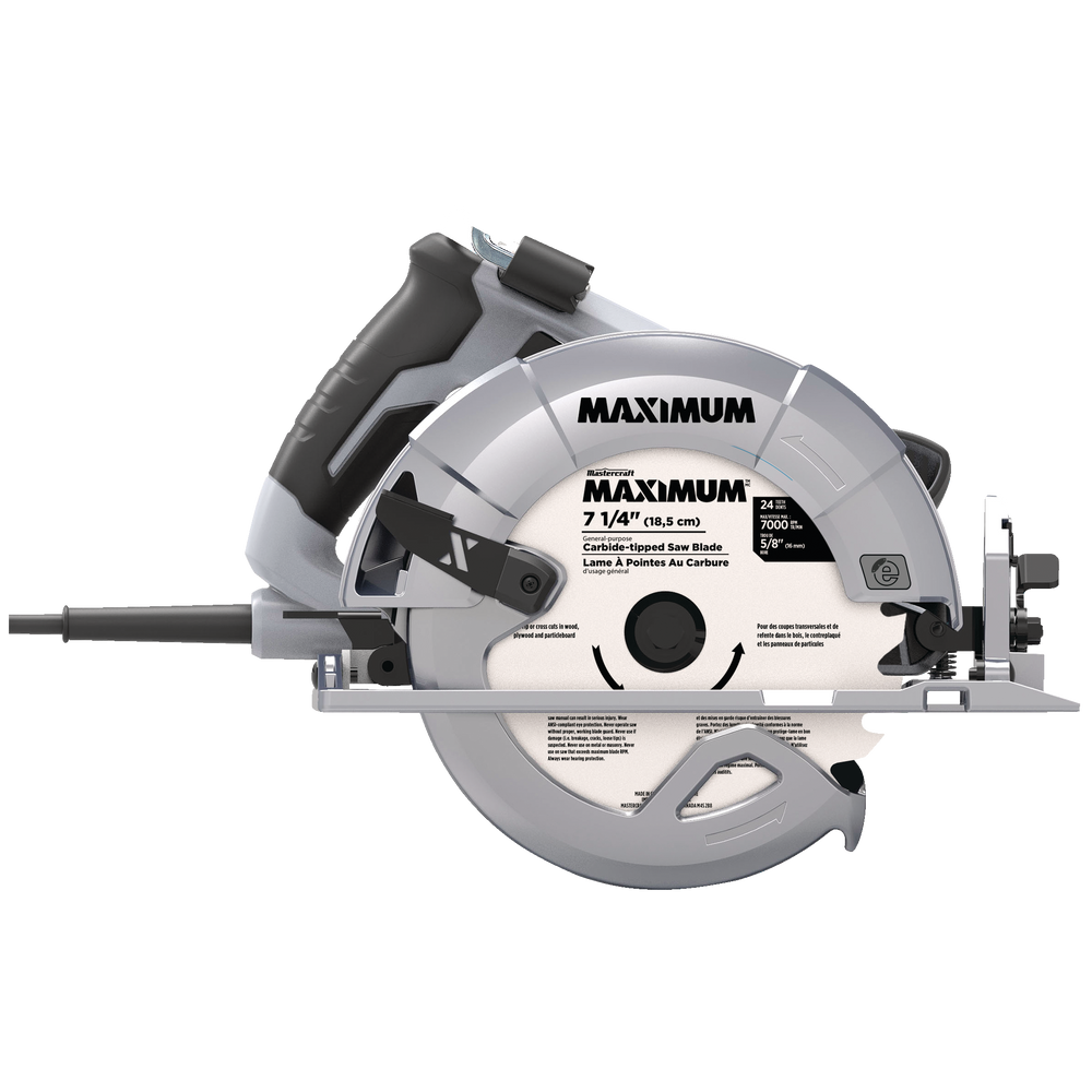 MAXIMUM 15A Circular Saw with EBrake, Guide, Wrench & CarbideTipped