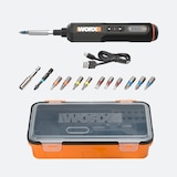 WORX WX240L 4V Lithium-Ion 3-Speed Cordless Screwdriver with USB Charging Cable & Bits, 1/4-in Composite_or_Mixed