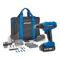 Mastercraft 20V 1-Speed Drill/Driver with 76-pc Accessory Kit, 2.0 Ah PWR POD Battery, Charger & Case, PWR POD Compatible Composite_or_Mixed
