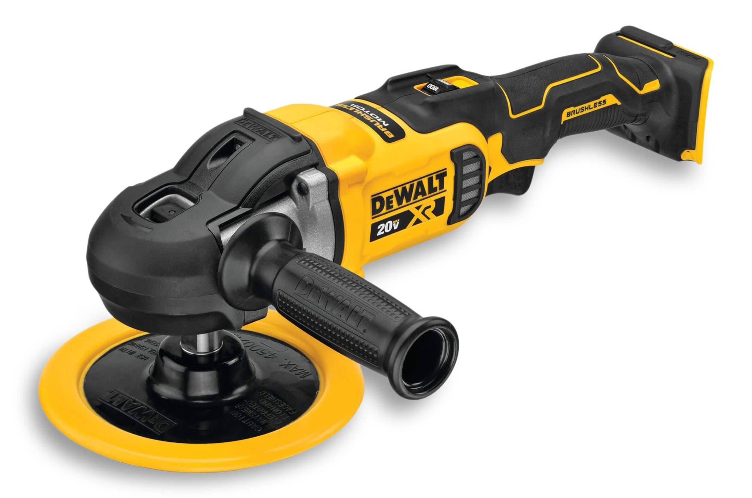 DEWALT 20V MAX* XR® 7-in Cordless Variable-Speed Rotary Polisher, Tool Only Front_Three_Fourths_Angled_Left
