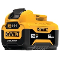 DEWALT DCB126 12V MAX 5Ah Lithium-Ion Battery with LED Fuel Gauge Front_Three_Fourths_Angled_Left