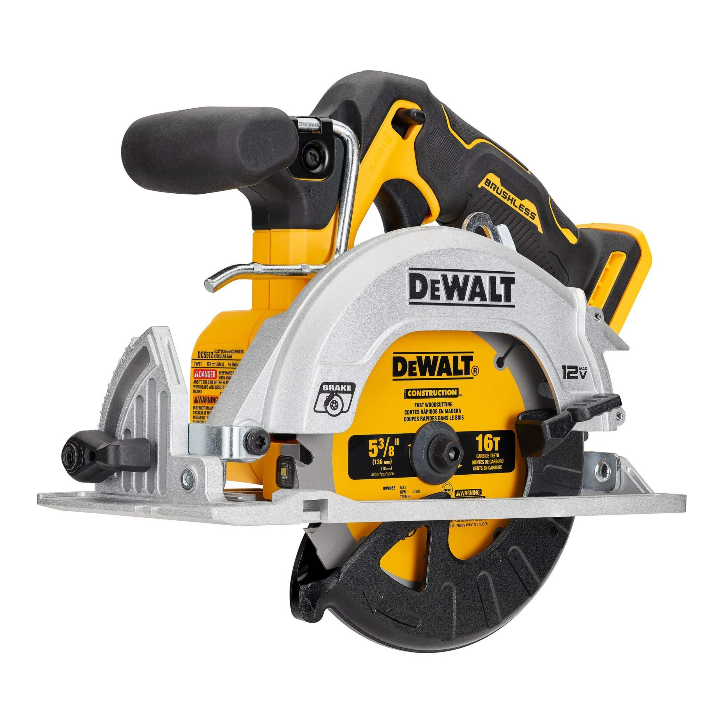 DEWALT DCS512B XTREME™ 12V MAX Circular Saw, Lithium-Ion, Cordless, 5-3/8-in, Tool Only Front_Three_Fourths_Angled_Left