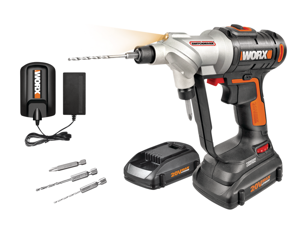 WORX WX176L 20V Max Power Share 2-in-1 Cordless Switchdriver/Drill With ...