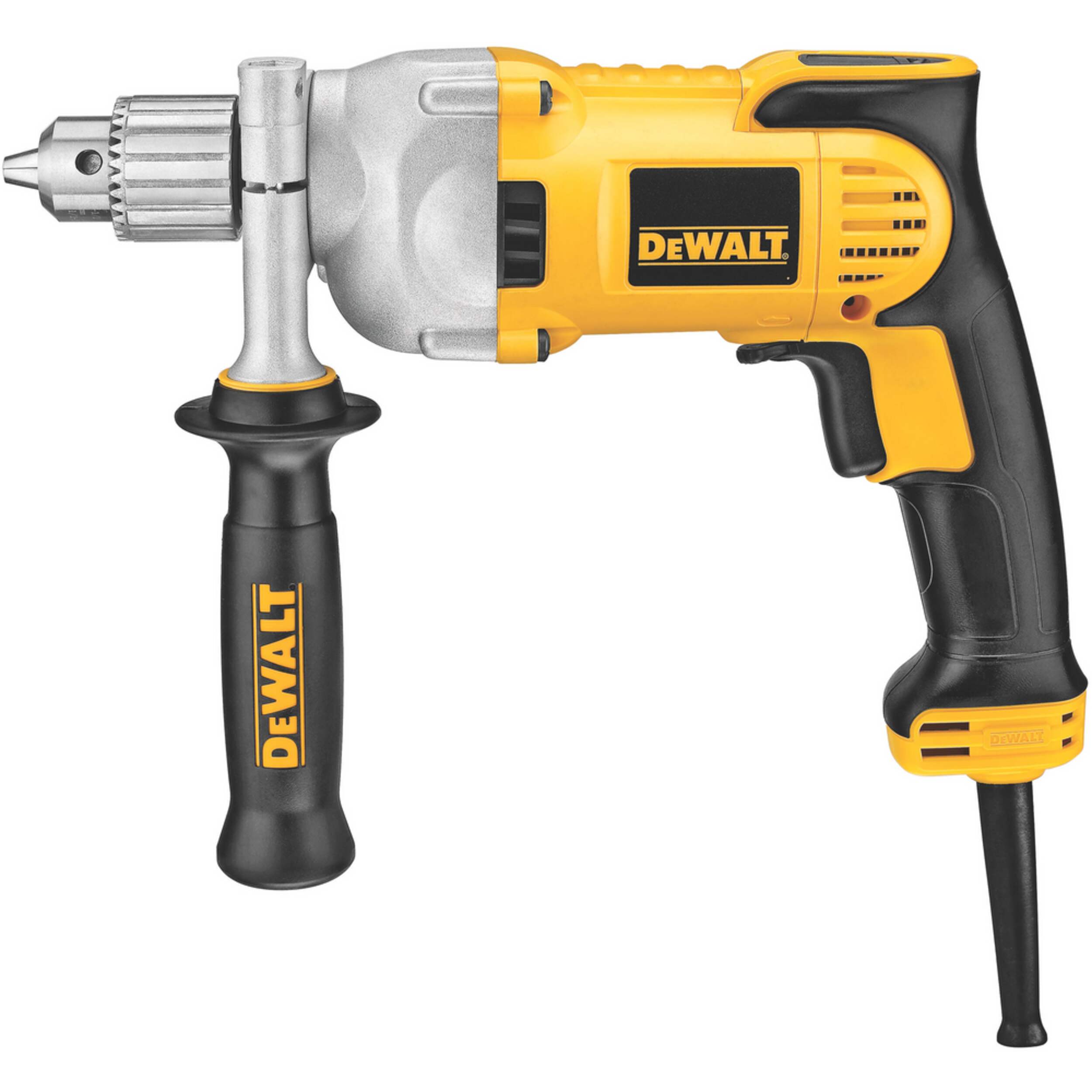 DEWALT DWD220 10.5A Corded Variable Speed Drill with E-Clutch & Auxiliary Handle, 1/2-in Side_Left