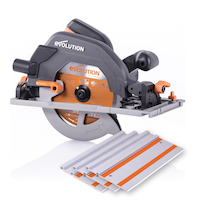 Evolution Power Tools R185CCSX 15A Multi-Material Circular Track Saw Kit with Carbide Blade, 7-1/4-in