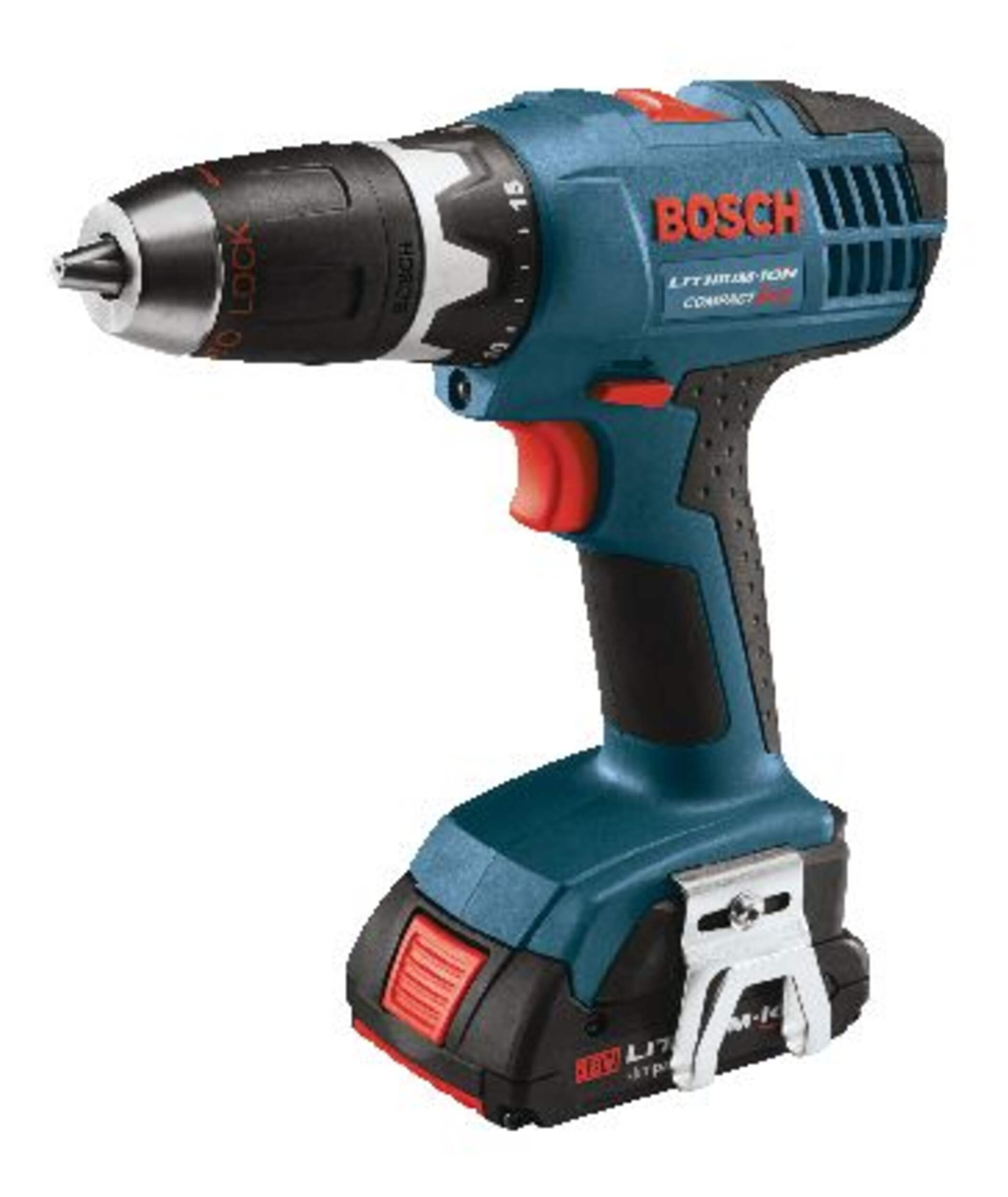 Perceuse-tournevis compacte sans fil au lithium-ion 18&nbsp;V Bosch DDBB180-102 avec batterie et chargeur, 1/4&nbsp;po Front_Angled_Left