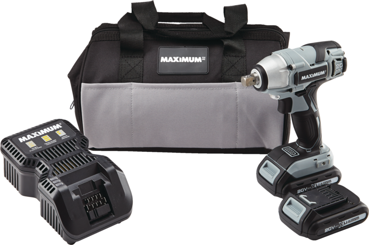 MAXIMUM 20V Max Lithium Ion Cordless Impact Wrench with Battery Charger Socket Set 1 2 in Canadian Tire