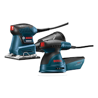 Bosch 2A Corded Single-Speed 2A 1/4-in Sheet Sander & 2.5A 5-in Random Orbital Sander Combo Kit Side_Left