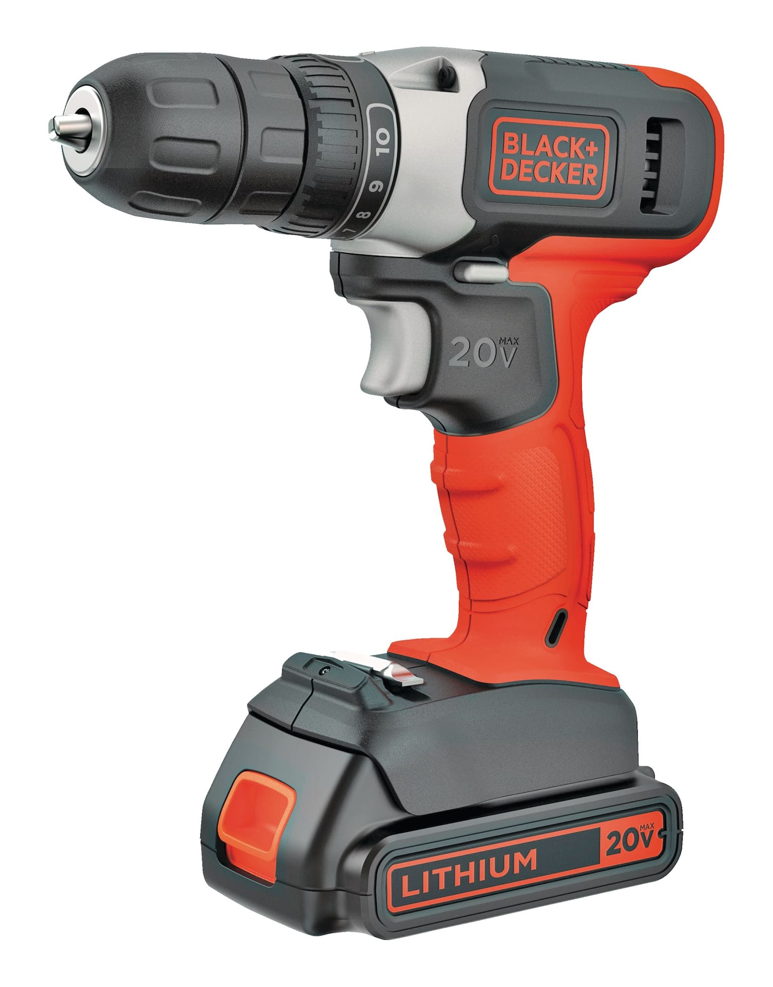 Black Decker Drill BCD702C1 20V Max Lithium Ion Cordless Drill Driver with Battery Charger 3 8 in Canadian Tire