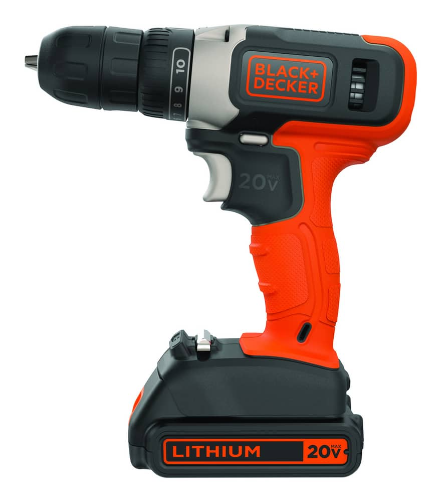 Black + Decker BCD702C1 20V Max Lithium-Ion Cordless Drill/Driver With ...