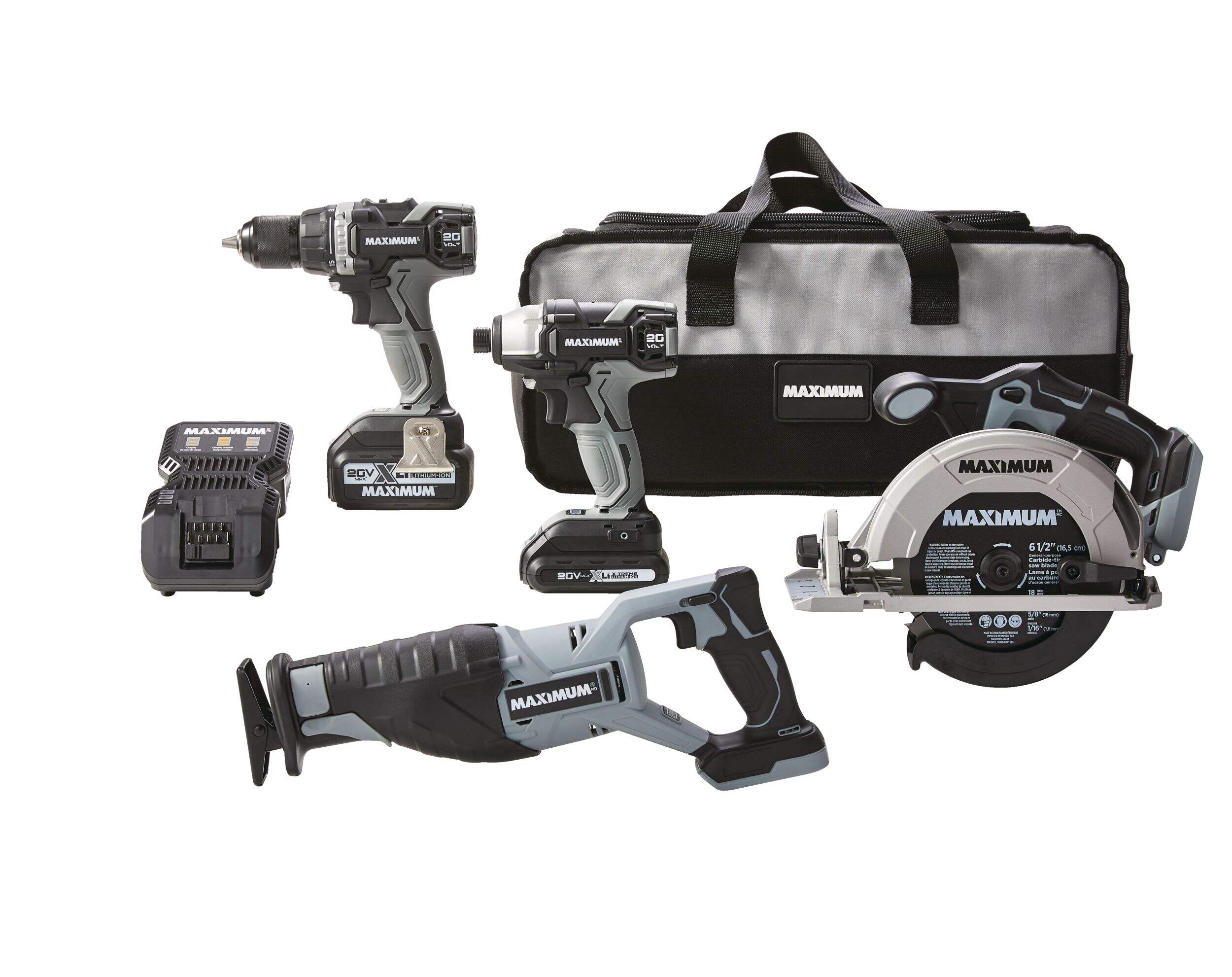 MAXIMUM 20V Max Li-Ion Tool Combo Kit, 4-pc Front_Flat