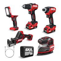 SKIL 12V Brushless 5-Tool Compact Power Combo Kit with Batteries & Charger Included Front_Angled_Left