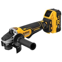 DEWALT DCG413R2 20V XR 4-1/2-in Cordless Brushless Grinder with 20V MAX 6.0Ah Batteries & Bag Front_Three_Fourths_Angled_Left