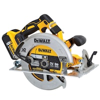 DEWALT DCS570P1 20V MAX XR Brushless Circular Saw with 20V MAX 5.0Ah Battery & Bag, 7-1/4-in Front_Three_Fourths_Angled_Left