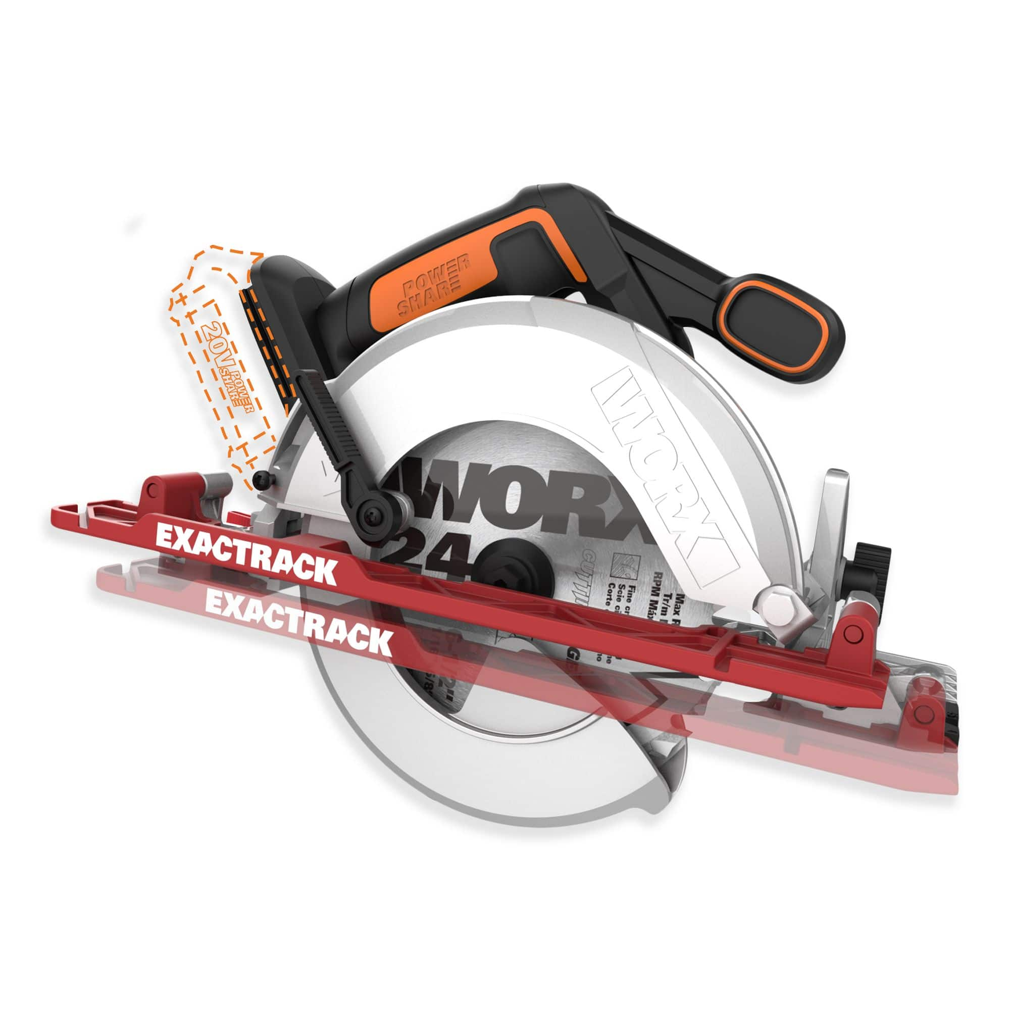 WORX 20V ExacTrack Circular Saw 6 1 2 in Tool Only Canadian Tire