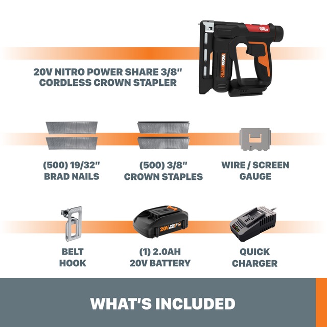 WORX NITRO 20V Crown Stapler Canadian Tire