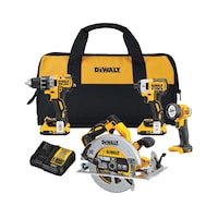 DEWALT DCK483D2 20V MAX XR Brushless Compact 4-Tool Combo Kit, 2.0Ah Composite_or_Mixed