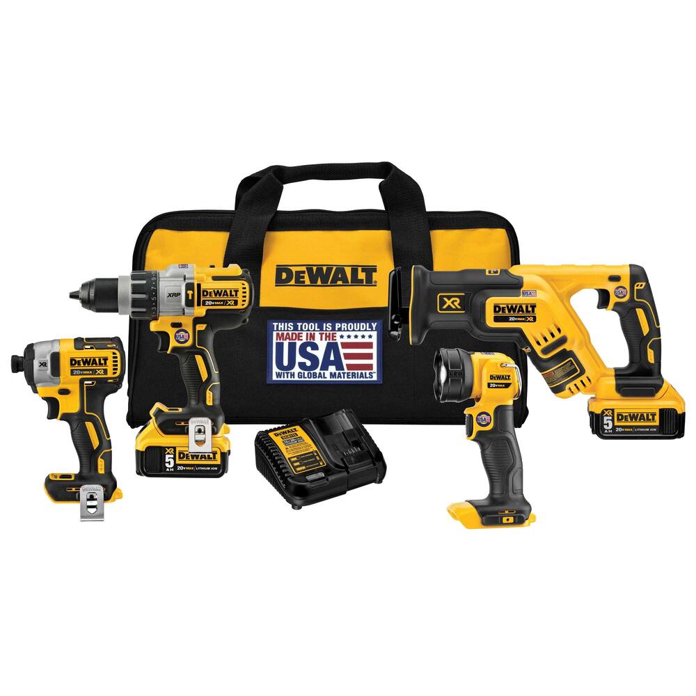 DEWALT DCK494P2 20V MAX XR Brushless Premium 4-Tool Combo Kit, 5.0Ah  Canadian Tire