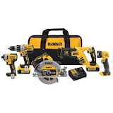 DEWALT DCK594P2 20V MAX XR Brushless Premium 5-Tool Combo Kit, 5.0Ah Composite_or_Mixed