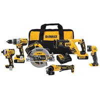 DEWALT DCK695P2 20V MAX XR Brushless Premium 6-Tool Combo Kit, 5.0Ah Composite_or_Mixed