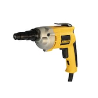 DEWALT DW255 High Speed VSR (Variable Speed Reverse) Drywall Screwgun Front_Three_Fourths_Angled_Left