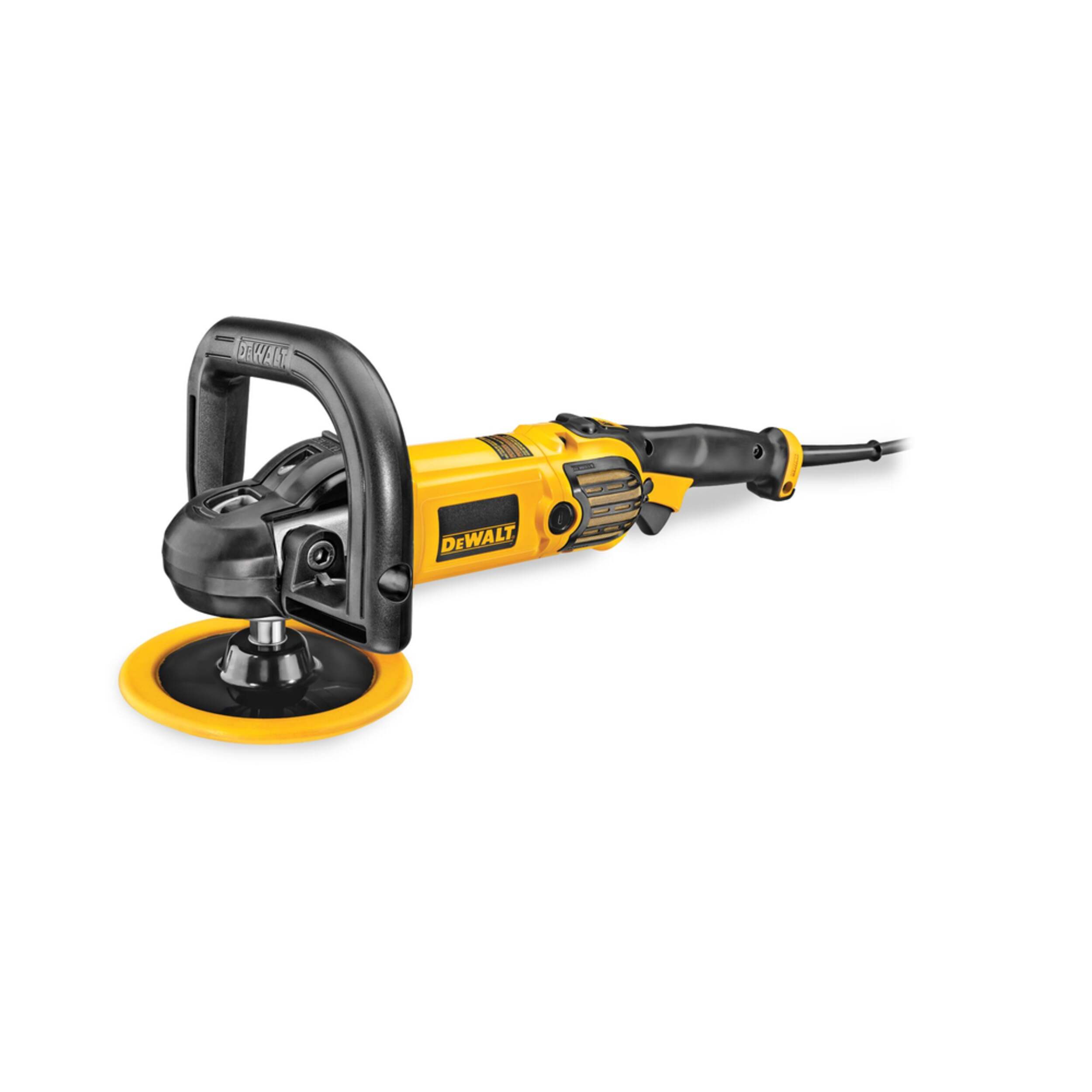 DEWALT DWP849X 12 Amp 7-in/9-in Variable Speed Polisher Front_Three_Fourths_Angled_Left