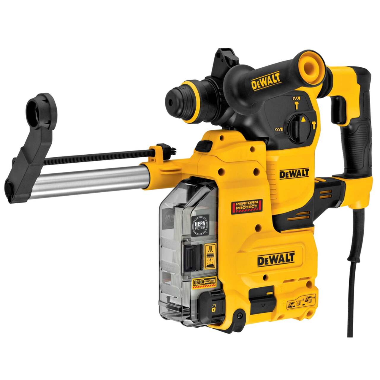 DEWALT D25333KDH 1 1 8 in SDS L Shape Rotary Hammer Drill Kit with Shock Dust Extractors Canadian Tire