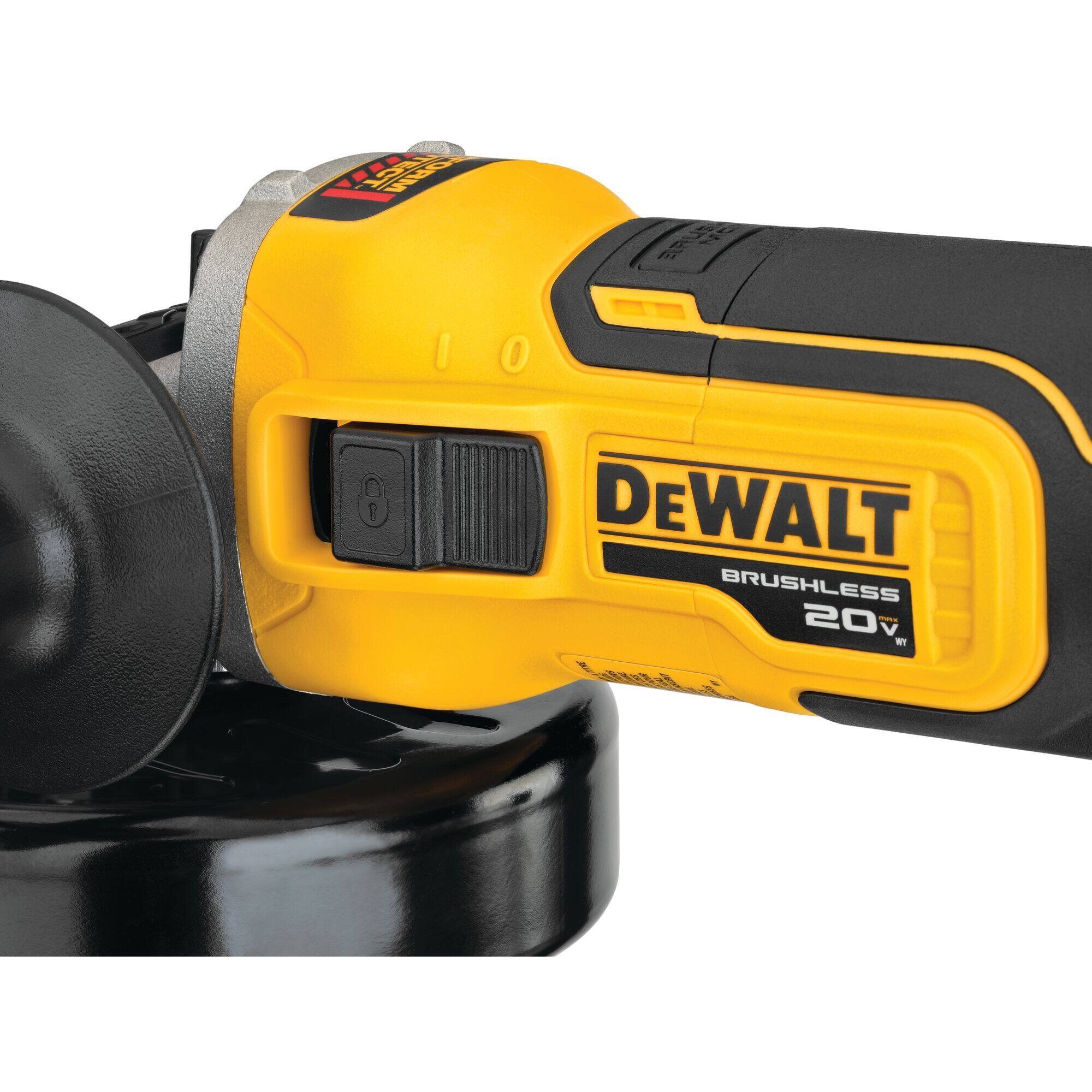 DEWALT DCG405B 20V MAX XR 4-1/2-in Brushless Slide Switch Angle Grinder ...