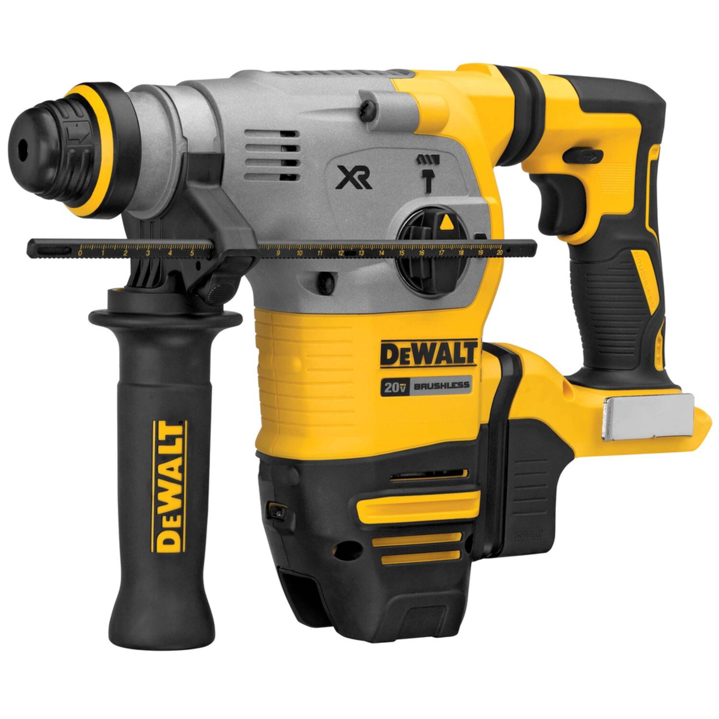 DEWALT DCH293B 20V MAX XR 1-1/8-in L-Shape 3-Mode Brushless SDS+ Rotary Hammer Drill with Shocks Front_Three_Fourths_Angled_Left
