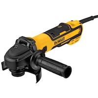 DEWALT DWE43231VS 5-in Brushless Variable Speed Barrel Grip Grinder with Slide Switch, Kickback Brake and Pipeline Cover Front_Three_Fourths_Angled_Left