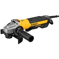 DEWALT DWE43244N 5-in/ 6-in Brushless Barrel Grip Grinder No Lock-On with Paddle Switch, Kickback Brake & E-Clutch Front_Three_Fourths_Angled_Left