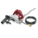 FLEX CS 40 Masonry Wet Saw with Built-in GFCI (Ground Fault Circuit Interrupter) & Water Feed, Corded, Red/Silver, 5-in Overhead_Plunge