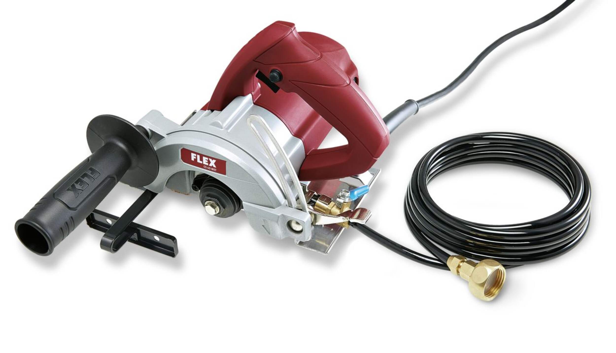 FLEX CS 40 Masonry Wet Saw with Built-in GFCI (Ground Fault Circuit Interrupter) & Water Feed, Corded, Red/Silver, 5-in Overhead_Plunge