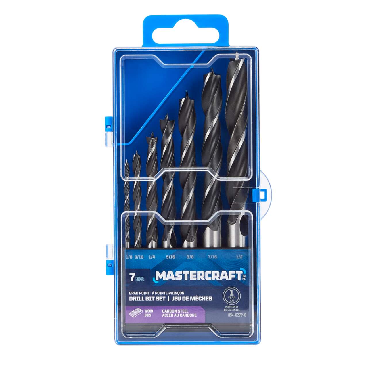 Mastercraft Brad Point Carbon Steel Drill Bit Set for Wood 7 pc Canadian Tire